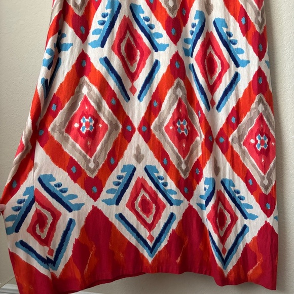 Chico's NEW Ikat Maxi Dress Multicolor Sleeveless V-Neckline Soft Stretchy Knit - Picture 8 of 14